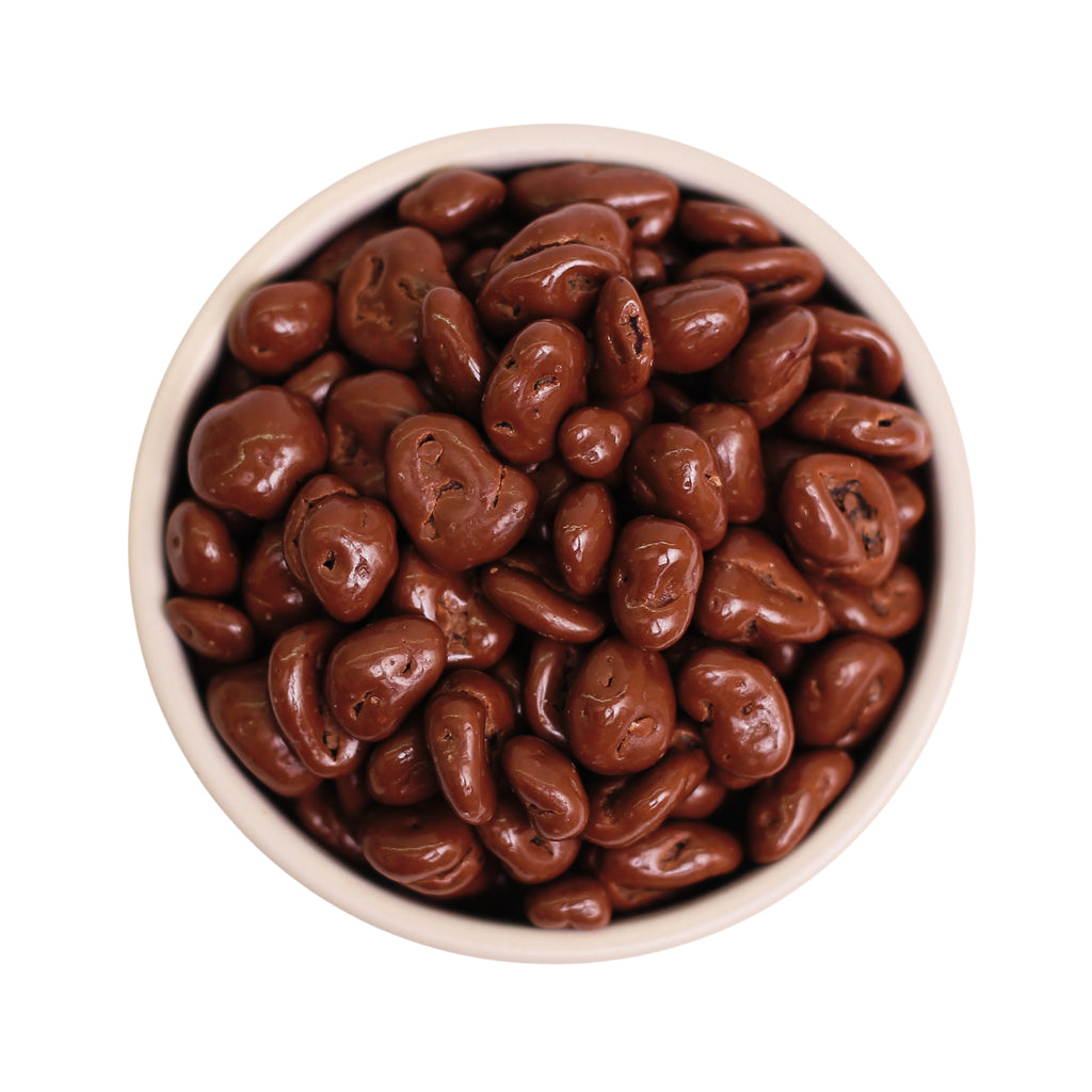 ØKO Tranebær Mælkechokolade fra Danish Granola Company fotograferet fra oven