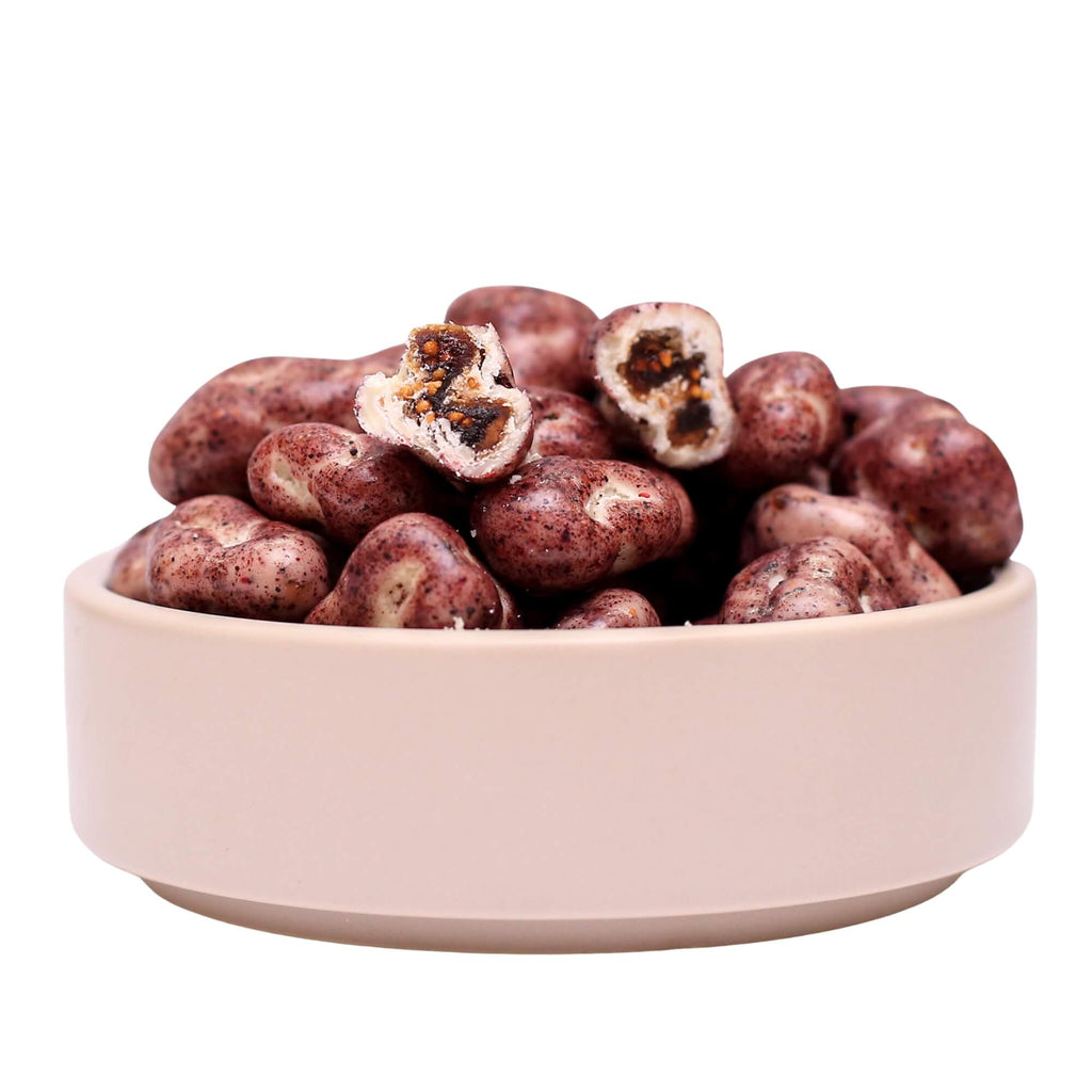 ØKO Figner med Hvid Chokolade fra Danish Granola Company fotograferet fra siden